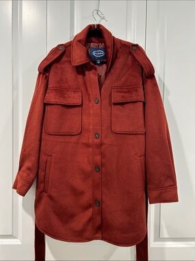 Scoop Women's Oversized Faux Wool Jacket With Belt
